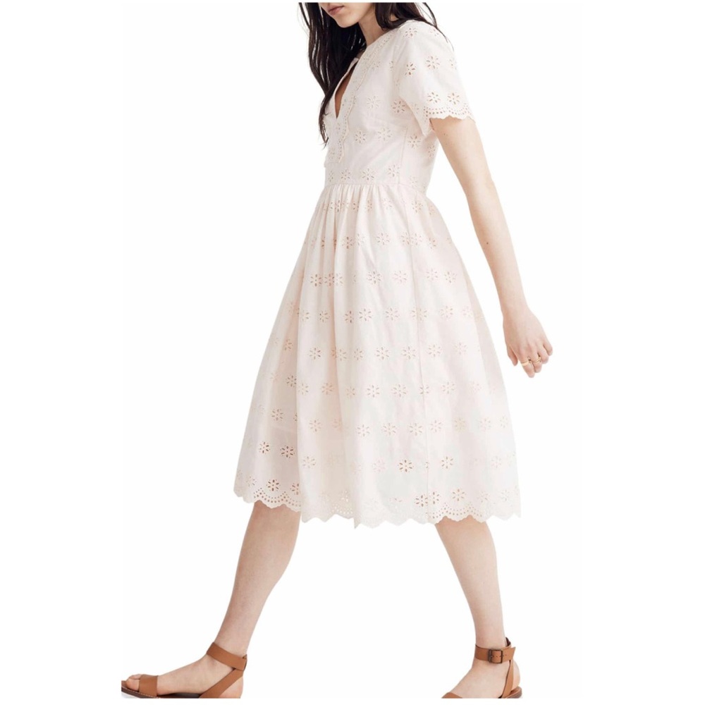 NWT Madewell Scallop Eyelet Dress